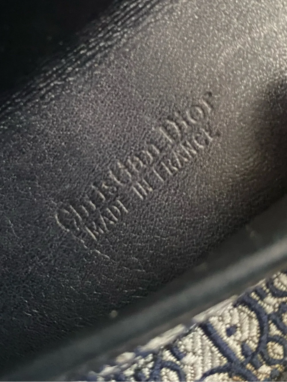 Vintage Christian Dior Clutch Wallet EUC Strap Added Navy Canvas/Leather Bag